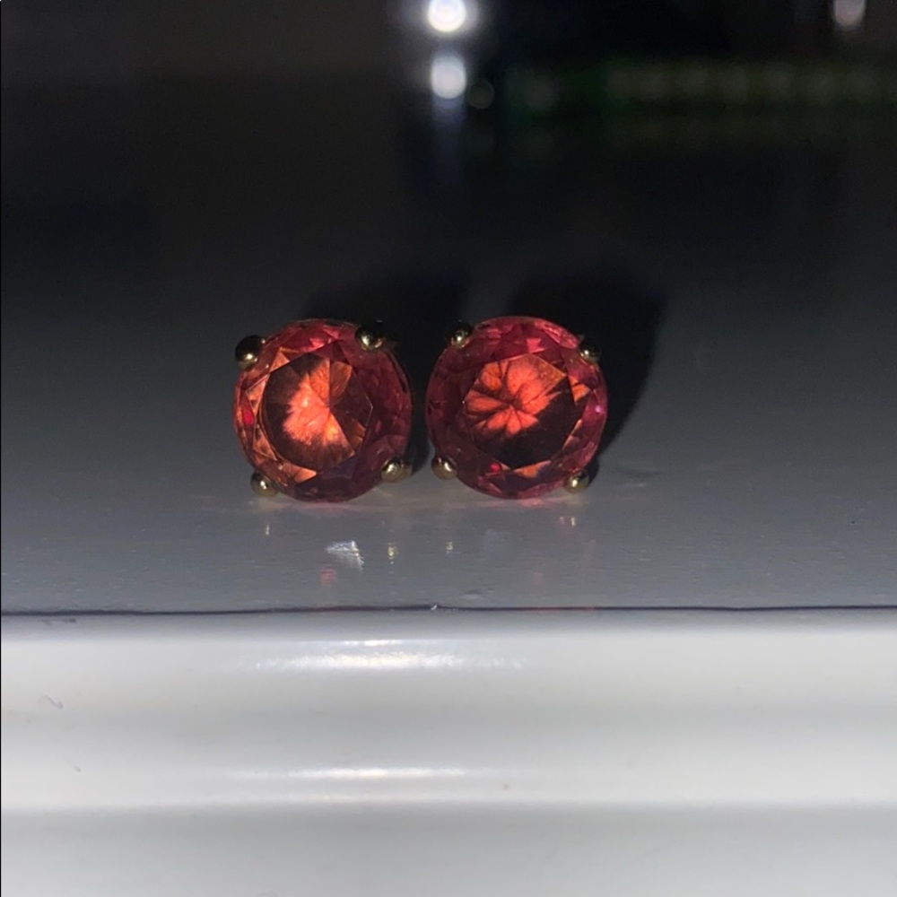 Kate Spade big red stone stud earrings